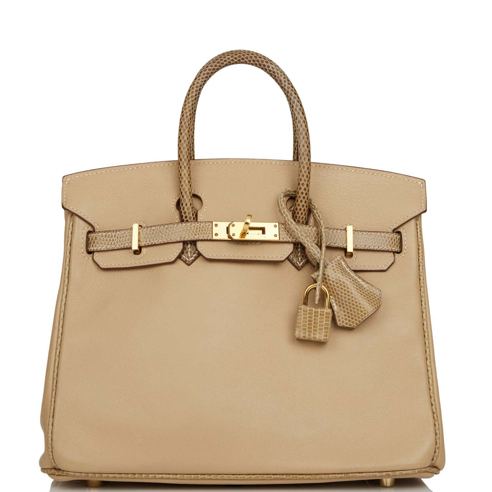 Hermes Special Order (HSS) Birkin 25 Ficelle Lizard and Argyle Swift Gold Hardware - Payment 2