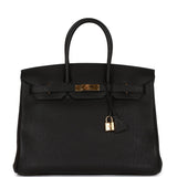 Hermes Birkin 35 Black Togo Gold Hardware