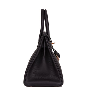 Hermes Birkin 30 Black Togo Rose Gold Hardware