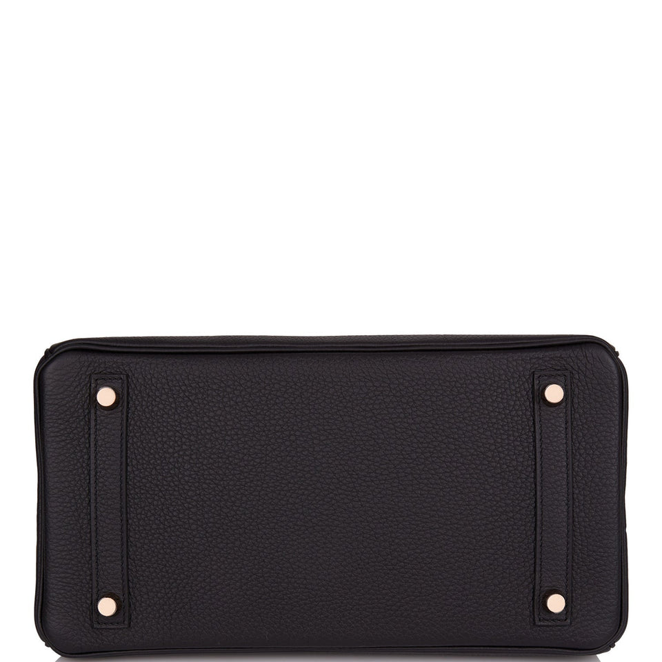 Hermes Birkin 30 Black Togo Rose Gold Hardware