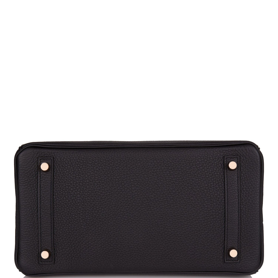 Hermes Birkin 30 Black Togo Rose Gold Hardware