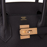 Hermes Birkin 30 Black Togo Rose Gold Hardware