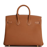 Hermes Birkin 25 Gold Togo Gold Hardware