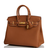 Hermes Birkin 25 Gold Togo Gold Hardware