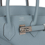 Hermes Birkin 25 Bleu Lin Verso Togo Palladium Hardware