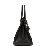 Hermes Birkin 30 Black Ostrich Rose Gold Hardware