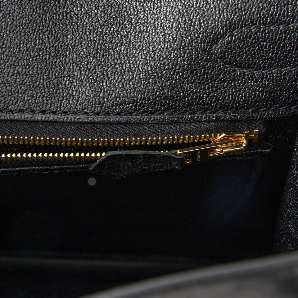 Hermes Birkin 30 Black Ostrich Rose Gold Hardware