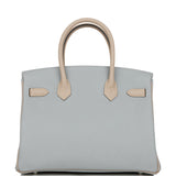 Hermes Special Order (HSS) Birkin 30 Gris Mouette and Gris Tourterelle Clemence Brushed Palladium Hardware