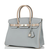 Hermes Special Order (HSS) Birkin 30 Gris Mouette and Gris Tourterelle Clemence Brushed Palladium Hardware