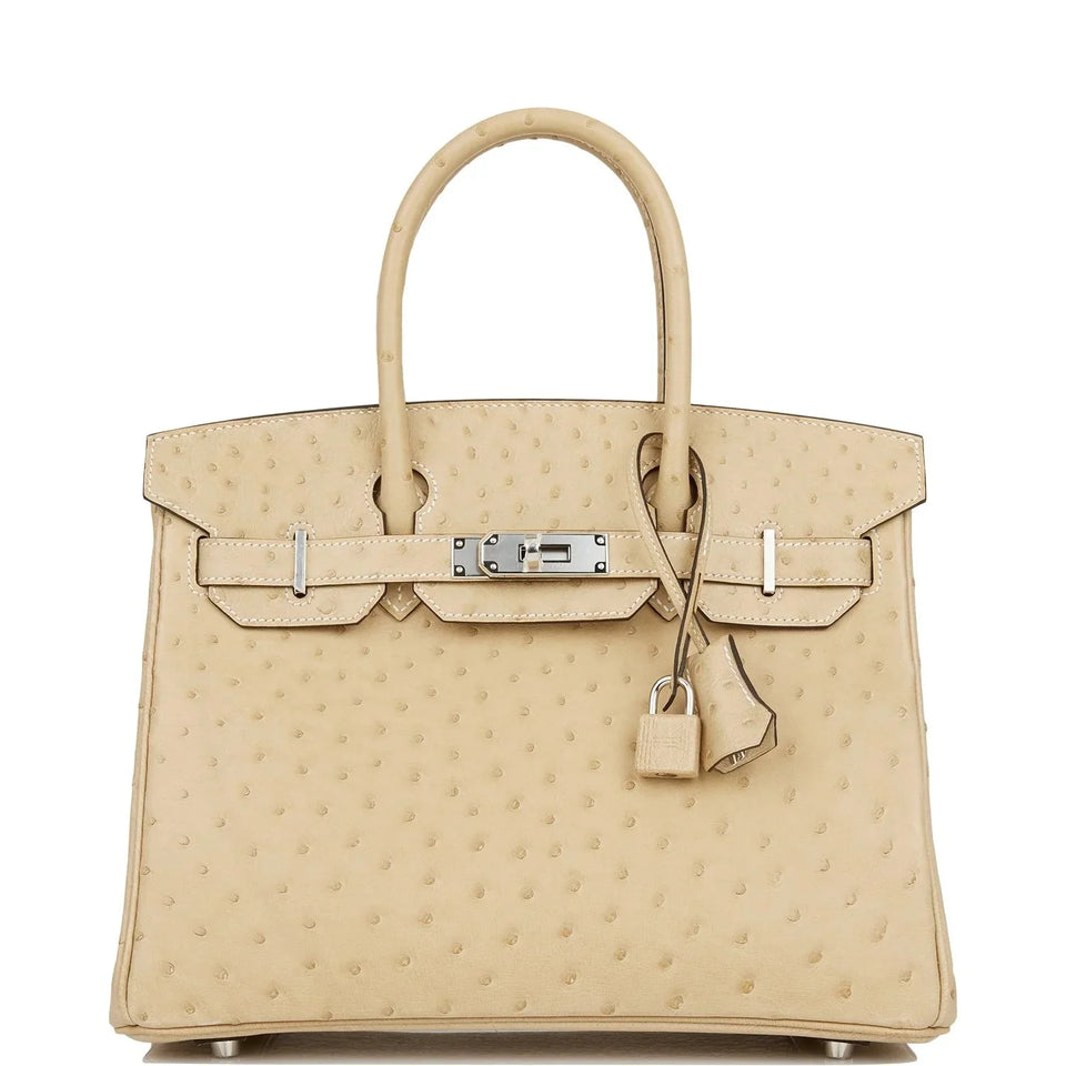 Hermes Birkin 30 Trench Ostrich Palladium Hardware