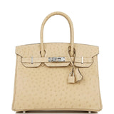 Hermes Birkin 30 Trench Ostrich Palladium Hardware