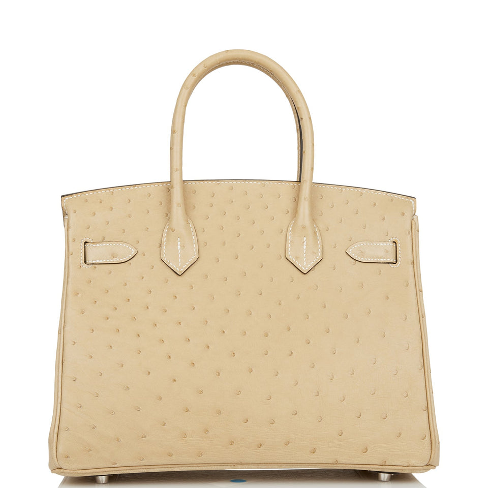 Hermes Birkin 30 Trench Ostrich Palladium Hardware