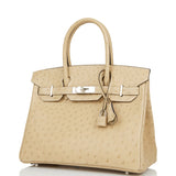 Hermes Birkin 30 Trench Ostrich Palladium Hardware