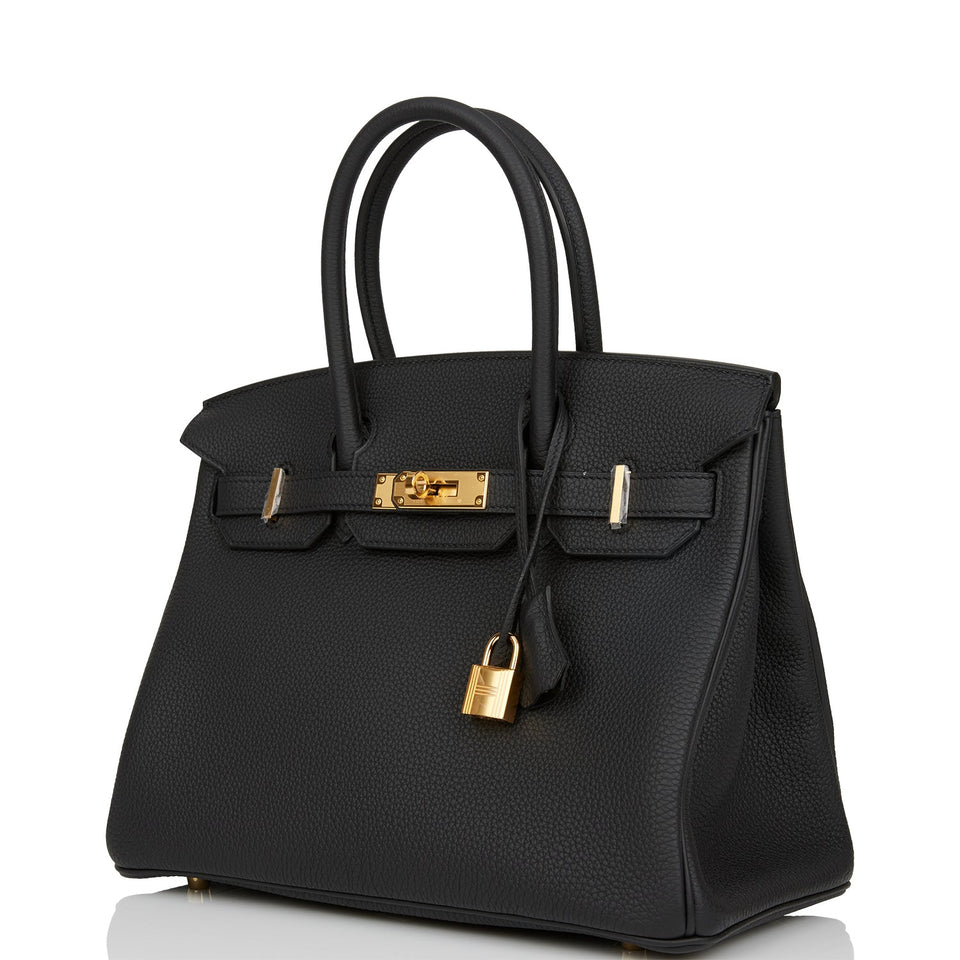 Hermes Birkin 30 Black Togo Gold Hardware