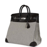 Hermes Birkin 40 HAC Black Evercolor and Toile Palladium Hardware