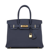 Hermes Birkin 30 Bleu Nuit Togo Gold Hardware