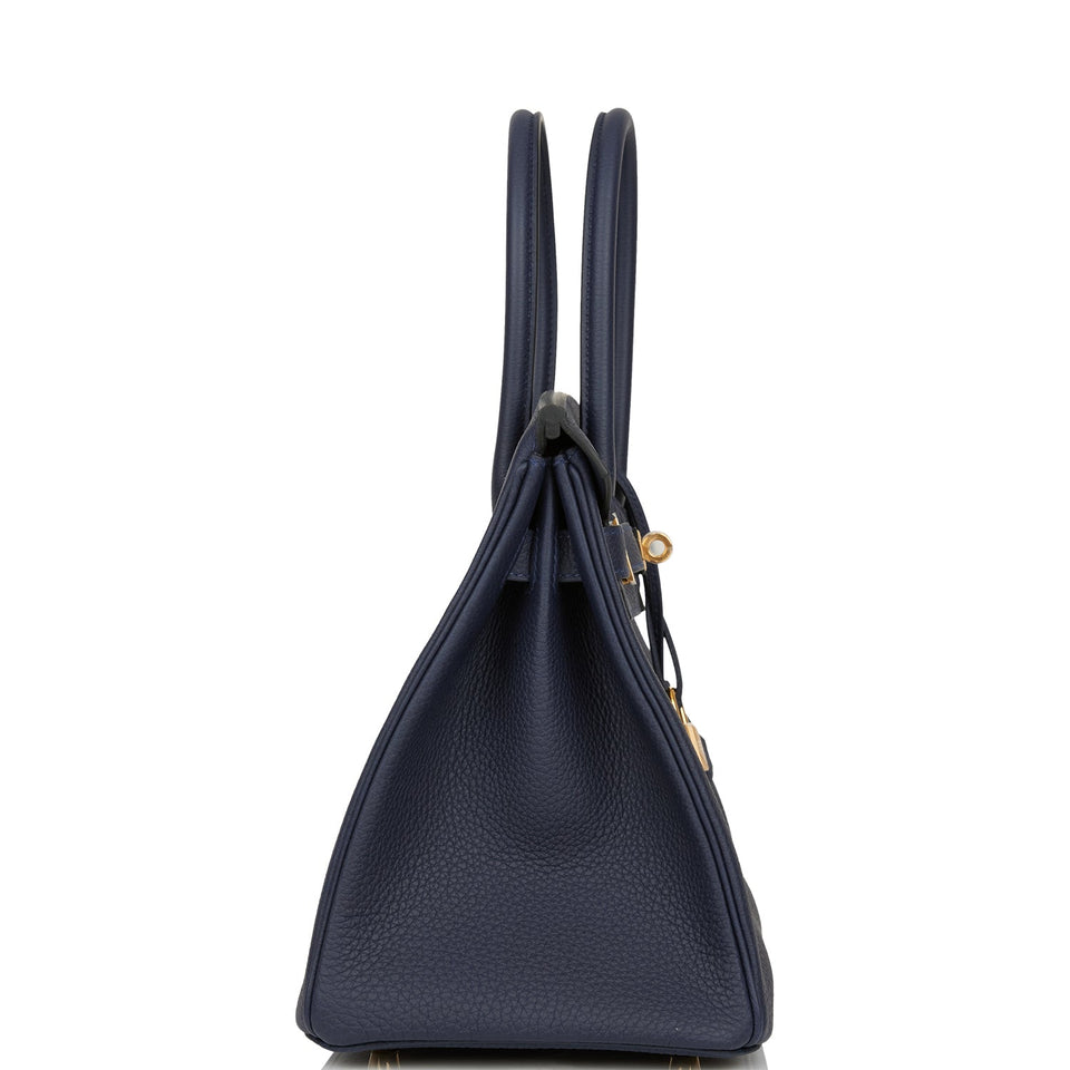 Hermes Birkin 30 Bleu Nuit Togo Gold Hardware