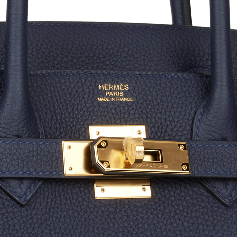 Hermes Birkin 30 Bleu Nuit Togo Gold Hardware
