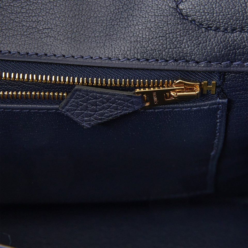 Hermes Birkin 30 Bleu Nuit Togo Gold Hardware