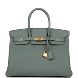 Hermes Birkin 35 Vert Amande Togo Gold Hardware