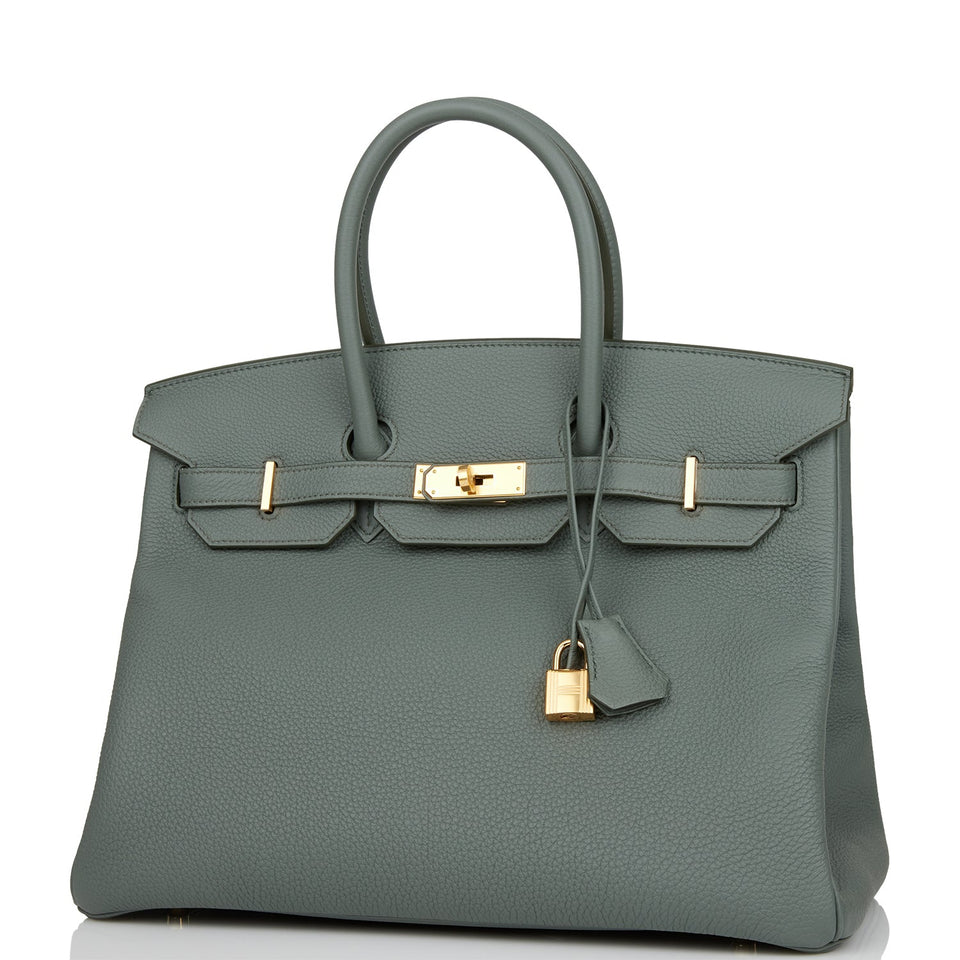 Hermes Birkin 35 Vert Amande Togo Gold Hardware