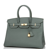 Hermes Birkin 35 Vert Amande Togo Gold Hardware