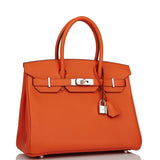 Hermes Birkin 30 Feu Clemence Palladium Hardware