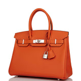 Hermes Birkin 30 Feu Clemence Palladium Hardware