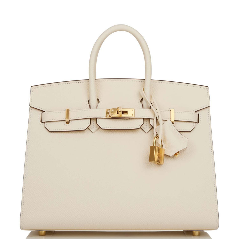Hermes Birkin Sellier 25 Nata Epsom Gold Hardware