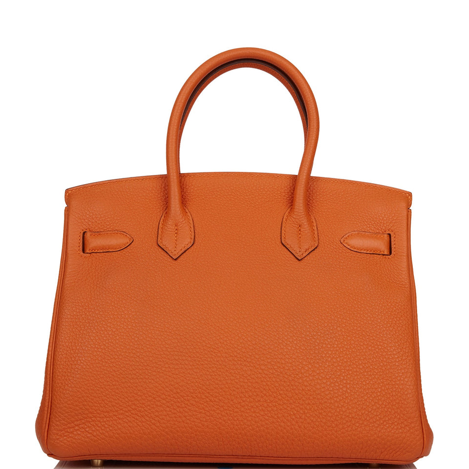Hermes Birkin 30 Orange Clemence Gold Hardware