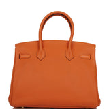 Hermes Birkin 30 Orange Clemence Gold Hardware