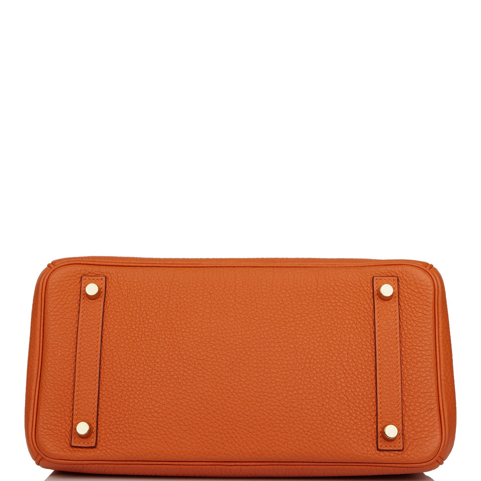 Hermes Birkin 30 Orange Clemence Gold Hardware