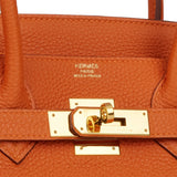 Hermes Birkin 30 Orange Clemence Gold Hardware