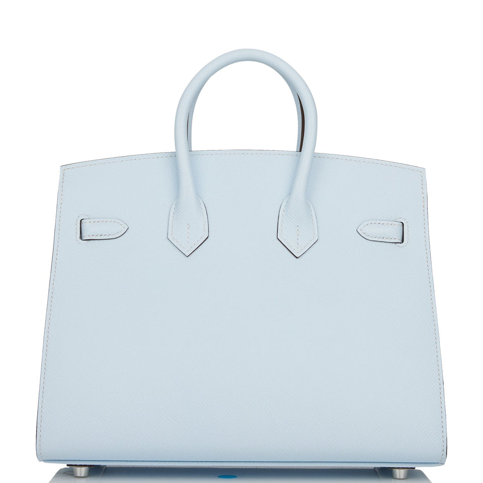 Hermes Birkin Sellier 25 Bleu Brume Epsom Palladium Hardware