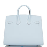 Hermes Birkin Sellier 25 Bleu Brume Epsom Palladium Hardware