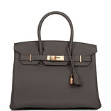 Hermes Birkin 30 Etain Togo Rose Gold Hardware