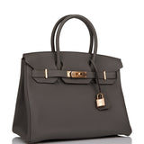 Hermes Birkin 30 Etain Togo Rose Gold Hardware