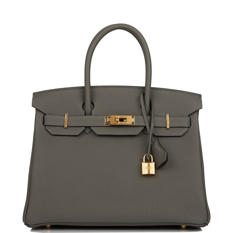 Hermes Birkin 30 Gris Meyer Togo Gold Hardware