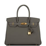 Hermes Birkin 30 Gris Meyer Togo Gold Hardware
