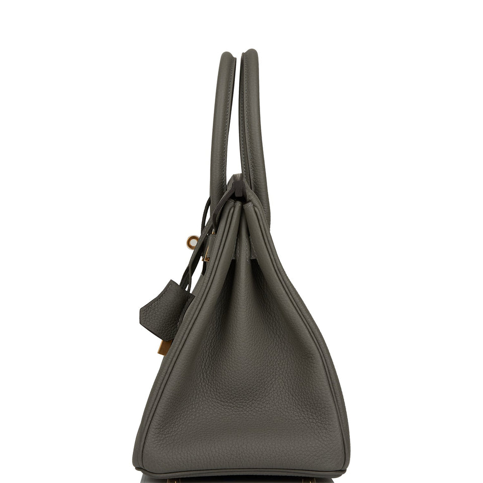 Hermes Birkin 30 Gris Meyer Togo Gold Hardware