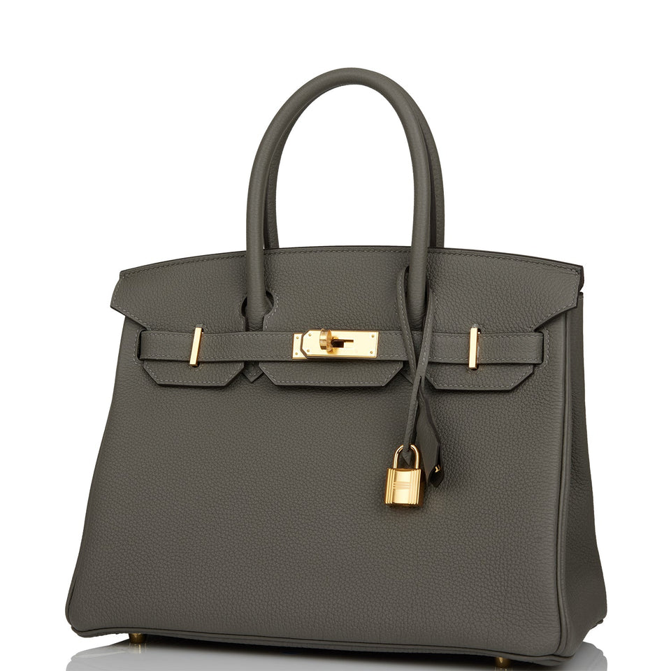 Hermes Birkin 30 Gris Meyer Togo Gold Hardware