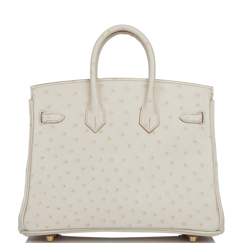 Hermes Birkin 25 Beton Ostrich Gold Hardware
