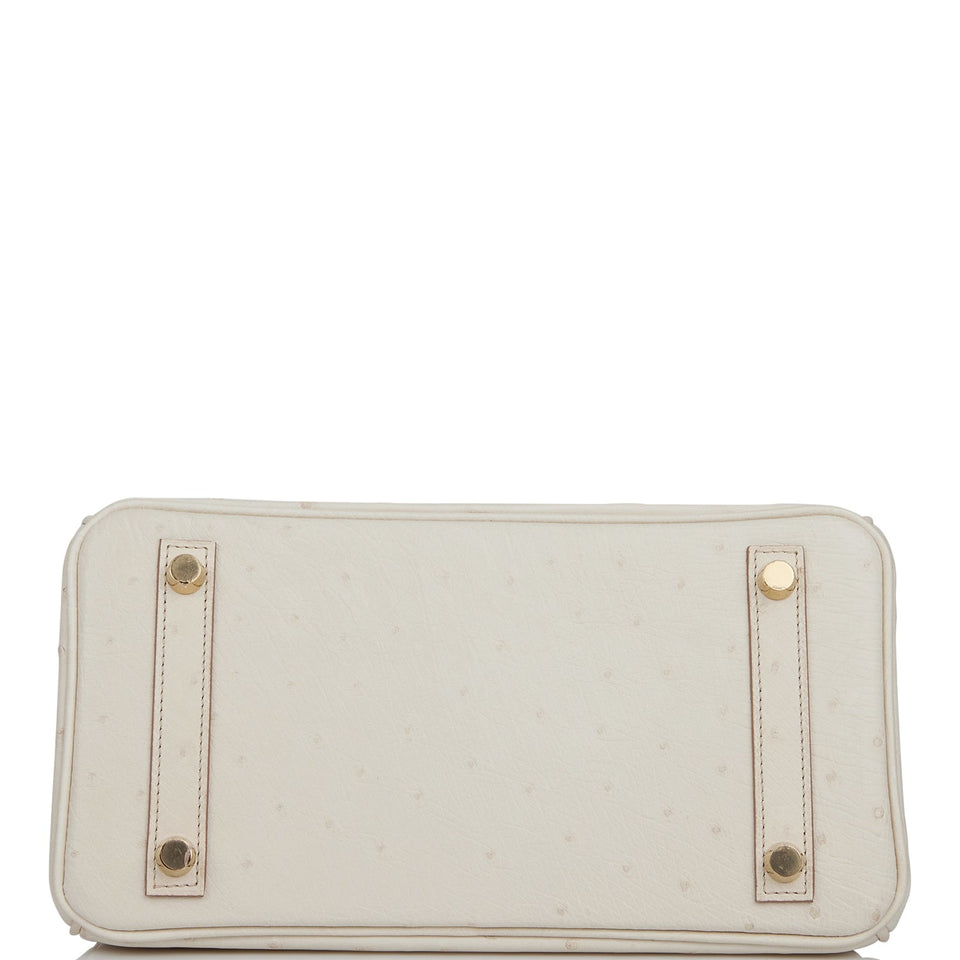 Hermes Birkin 25 Beton Ostrich Gold Hardware