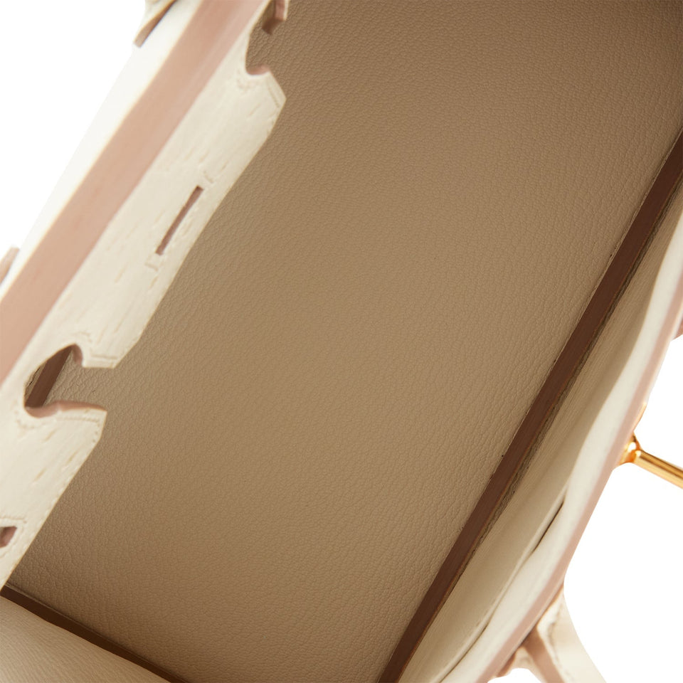 Hermes Birkin 25 Beton Ostrich Gold Hardware