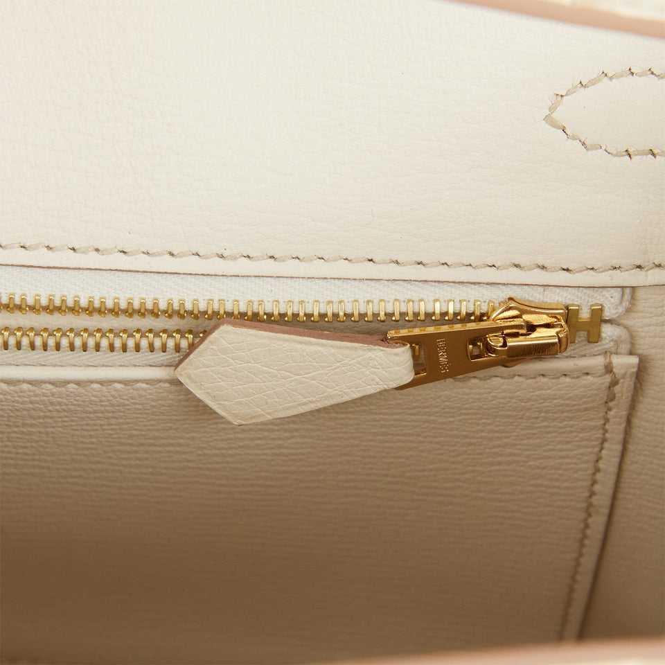 Hermes Birkin 25 Beton Ostrich Gold Hardware