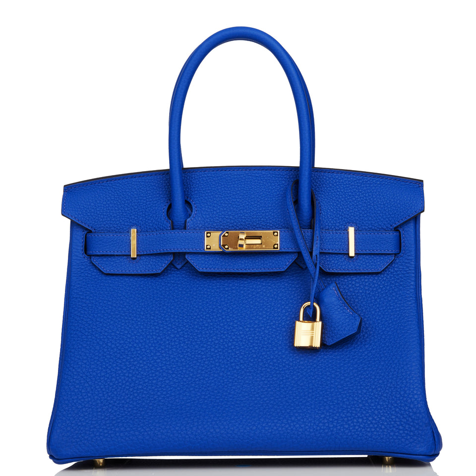 Hermes Birkin 30 Bleu Royal Togo Gold Hardware