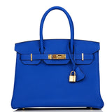 Hermes Birkin 30 Bleu Royal Togo Gold Hardware