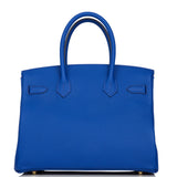 Hermes Birkin 30 Bleu Royal Togo Gold Hardware