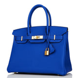 Hermes Birkin 30 Bleu Royal Togo Gold Hardware