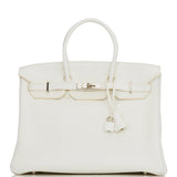 Hermes Birkin 35 White Clemence Palladium Hardware